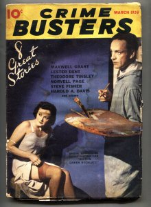 Crime Busters March 1938-Rare Pulp Mag-Stocking GGA photo cover