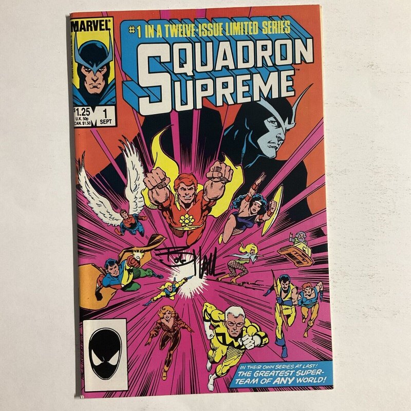 Squadron Supreme 1 1985 Signed by Bob Hall Marvel NM near mint