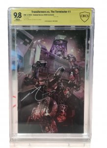 Transformer vs The Terminator 1 Giang Variant CBCS 9.8 IDW Publishing SIGNED