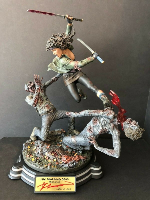 The Walking Dead Michonne Kirkman Signed Resin Statue w/ McFarlane Signed COA 