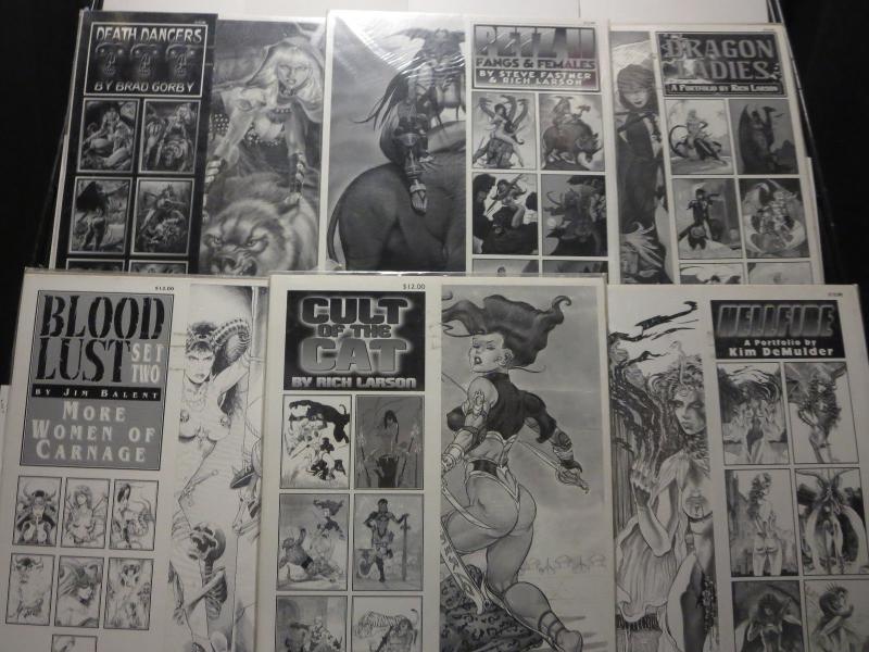 Comic Art Portfolios Lot of 6 11 x 14 B&W 36 prints BAD GIRLS ART Balent etc.