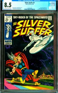 Silver Surfer #4 CGC Graded 8.5 Classic Thor vs Silver Surfer Cover