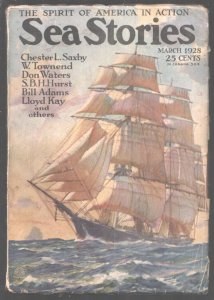 Sea Stories 3/1928-Street & Smith-Paul Strayer cover-Early pulp stories-VG/FN