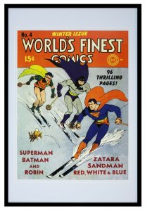 Worlds Finest Comics 4 Superman Batman Framed 12x18 Official Repro Cover Display