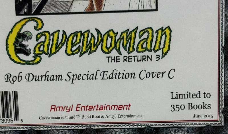 Cavewoman Return 3 Rob Durham Special Edition C Virgin Nude Variant Cvr w/C.O.A.