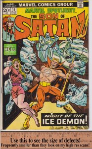 MARVEL SPOTLIGHT #14 (Mar 1974) VG 4.0, white, MVS intact! Son of Satan!