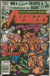 Avengers #216 ORIGINAL Vintage 1982 Marvel Comics Tigra