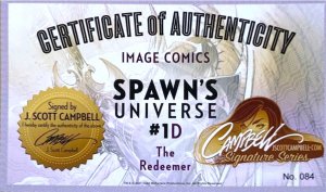 SPAWN's UNIVERSE #1 A B C D: 4 ISSUE SET  J SCOTT CAMPBELL SIGNED & SEALED W/COA