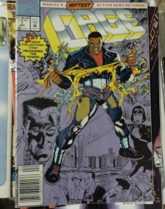 CAGE  # 1  992 MARVEL SILVER FOIL COVER  LUKE CAGE HERO FOR HIRE NETFLIX