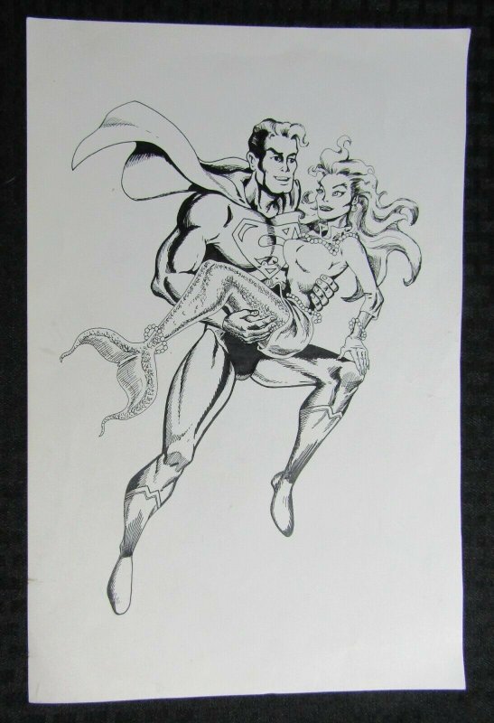 SUPERMAN with Mermaid Lori Lemaris by Unknown 9x14 FVF 7.0