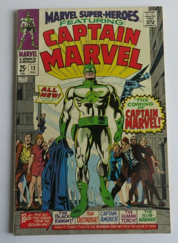 Marvel Super-Heroes #12 FN- 1st App. Captain Marvel Silver Age Marvel Comic 1967