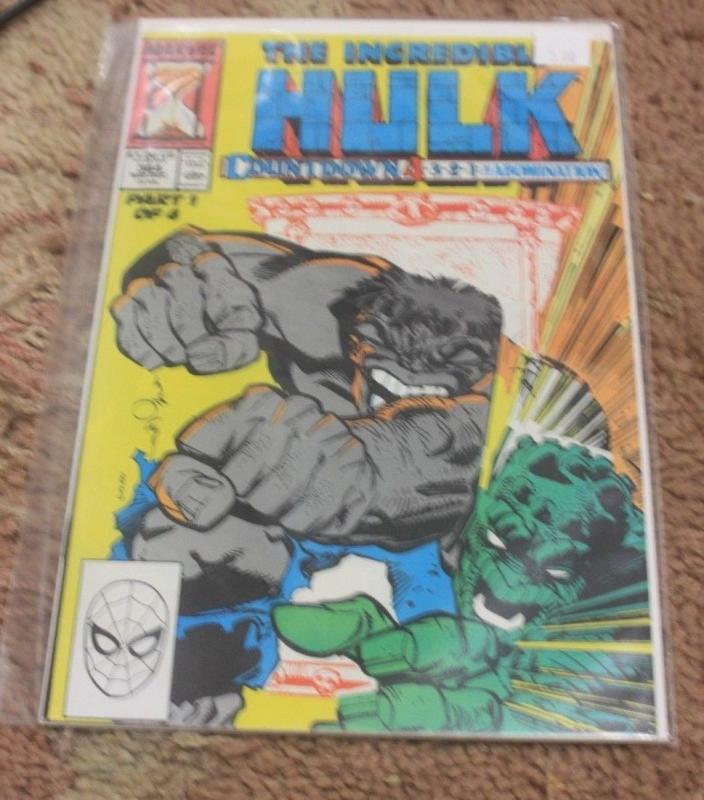 Incredible Hulk comic # 364 1989, Marvel ABOMINATION COUNTDOWN PT 1 GREY HULK