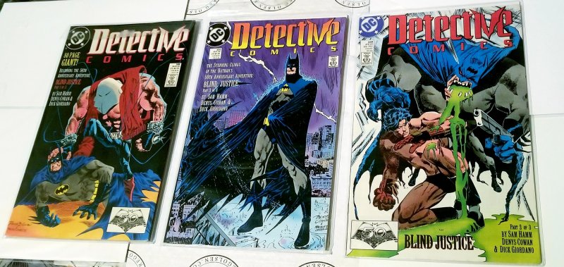 Batman Detective Comics 598 599 600 Blind Justice DC Set Series 1989 Run Lot FN