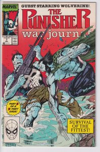 PUNISHER WAR JOURNAL #7 (Jul 1989) NM+ 9.6, white! Wolverine cover!
