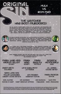 ORIGINAL SIN #3.1 (2014) HULK VS. IRON MAN #01 | J.G. JONES | DIRECT EDITION