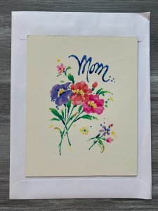 MOTHERS DAY Mom with Pink and Purple Flowers 7x9 Greeting Card Art MD7567