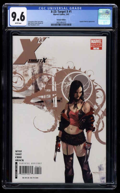 X-23: Target X #1 CGC NM+ 9.6 White Pages 1:10 Djurdjevic Variant