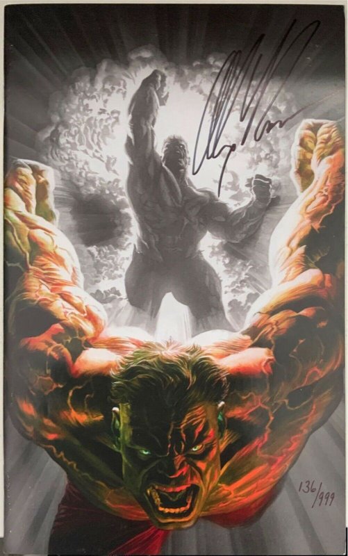 Incredible Hulk #600 VIRGIN VARIANT SIGNED BY ALEX ROSS WITH COA NEAR MINT.