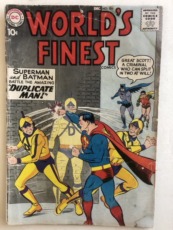 Worlds Finest 106,GD, duplicate Man! Great Scott!!