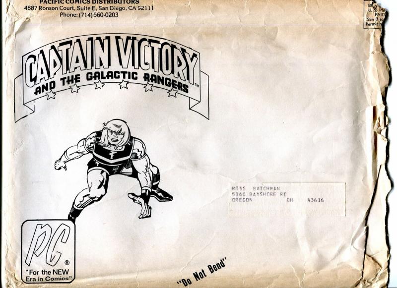 Captain Victory-Pacific Comics-1980's-used mailing envelope-Jack Kirby-G