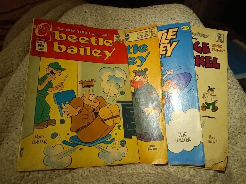 Beetle Bailey 4 Issue Bronze Age Comics Lot Run Set Collection