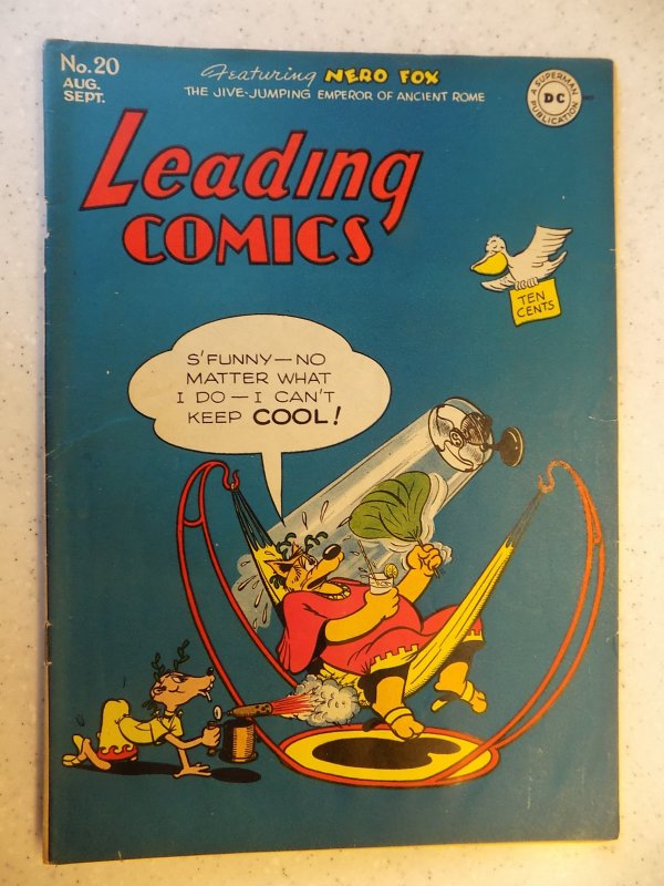 LEADING COMICS # 20 GOLDEN AGE DC CARTOON FUNNIES NERO FOX