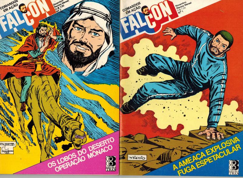 Falcon Comandos em Acao Brazilian GI Joe Comics Lot #1-4 (Editora Tres 1977) VF!