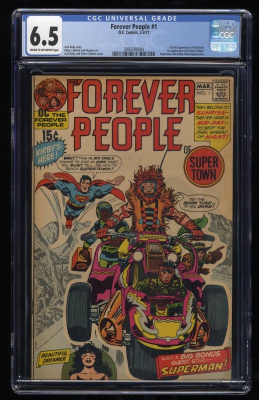 Forever People (1971) #1 CGC FN+ 6.5 1st Full Appearance Darkseid! Jack Kirby!