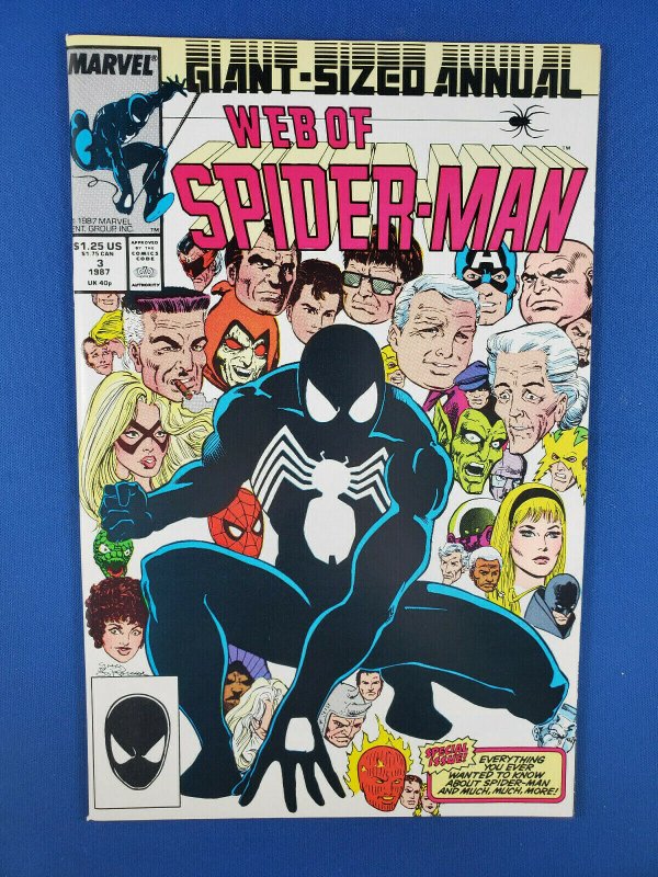 WEB OF SPIDERMAN ANNUAL 3 NM BLACK COSTUME 1987