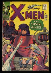 X-Men #16 FN- 5.5 3rd Appearance Sentinels! Stan Lee!