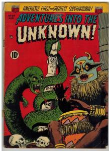 ADVENTURES INTO THE UNKNOWN 34 GOOD COMICS BOOK