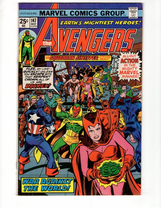 The Avengers #147 WAR AGAINST THE WORLD! Bronze Age Marvel