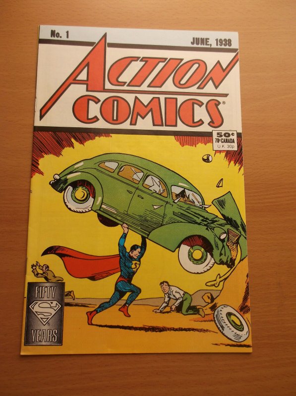 DC: ACTION COMICS #1, 1988 REPRINT, 1ST SUPERMAN APP/50TH ANN., HTF, VF/NM (9.0) 