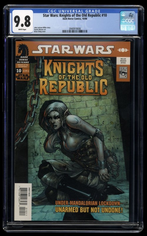 Star Wars: Knights of the Old Republic #10 CGC NM/M 9.8 White Pages