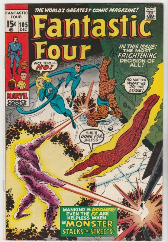 Fantastic Four #105 (Dec-70) VF/NM+ High-Grade Fantastic Four, Mr. Fantastic ...