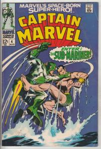 Captain Marvel #4 (Aug-68) VG+ Affordable-Grade Captain Marvel