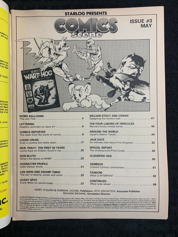 1982 COMICS SCENE Starlog Magazine #3 FN 6.0 Frank Miller Bob Layton Swamp Thing