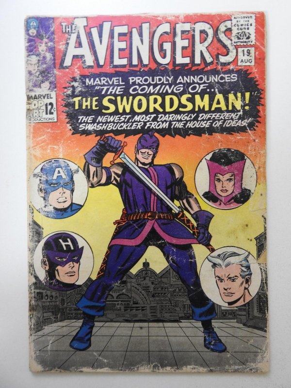 The Avengers #19 (1965) GD- Condition Moisture damage, mold, centerfold detached