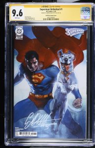 SUPERMAN UNLIMITED #1 DC COMICS 1ST PRINT SIGNED GABRIELE DELL'OTTO CGC SS 9.6