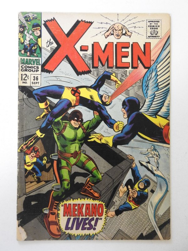 The X-Men #36 (1967) FR  moisture stain, 2 ads cut out doesn't impact story
