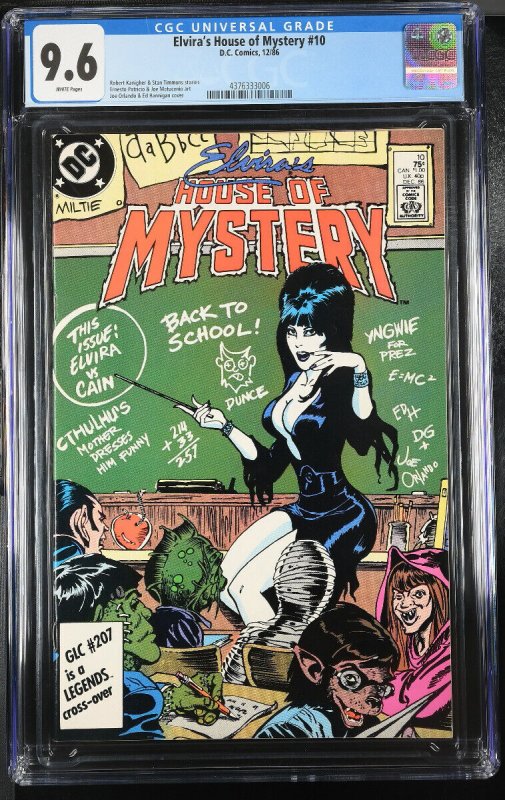 ELVIRA'S HOUSE OF MYSTERY #10 CGC 9.6 1986 cool cover - comic book 4376333006