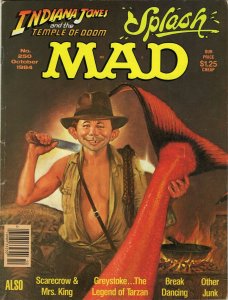 ORIGINAL Vintage 1984 Mad Magazine #250 Indiana Jones Splash