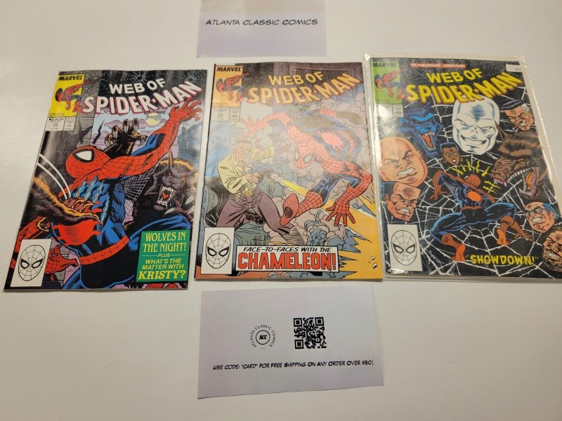 3 Marvel Comics Books Web of Spider-Man #53 54 55 75 SM4