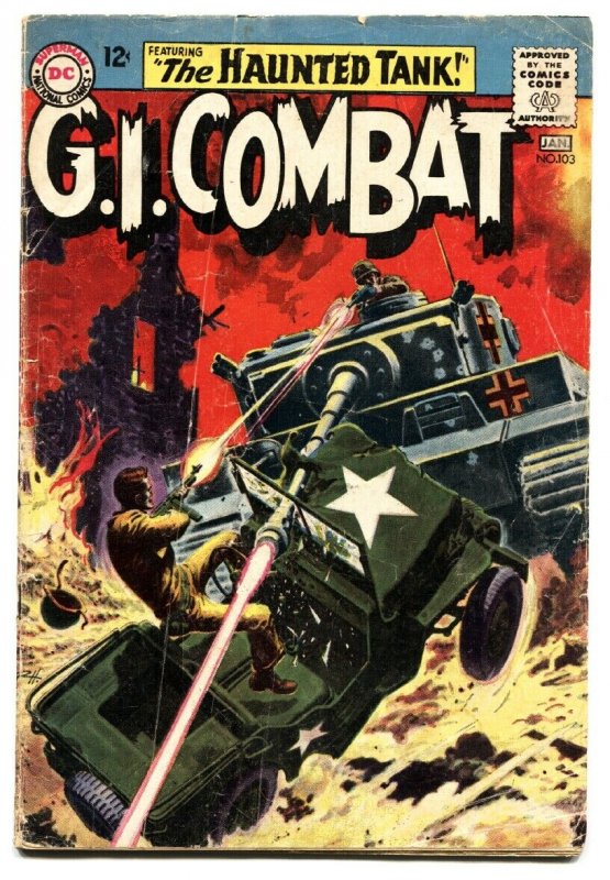 G.I. COMBAT #103 1963- THE HAUNTED TANK-KUBERT-HEATH-DC g