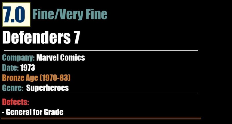 Defenders 7 (1973) FN/VF Bronze Age Marvel Comics