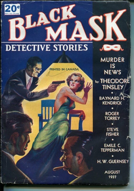 Black Mask-8/1937-hard boiled detective pulp-Tinsleyr-Torrey-Wilbur Thomas-VG