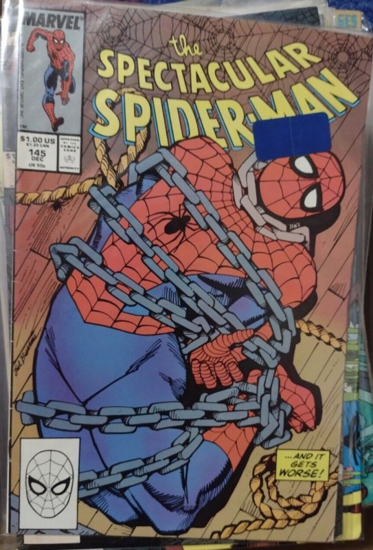 SPECTACULAR  SPIDER-MAN #  145  1988  MARVEL DISNEY  boomerang returns