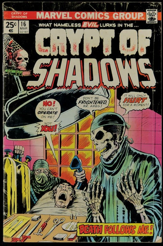 Crypt of Shadows #16 (1975) G