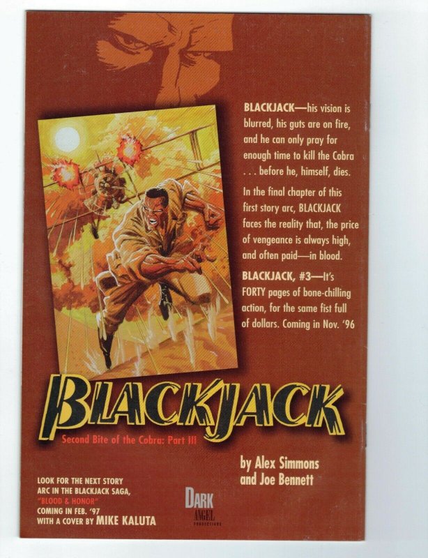 Blackjack #2 VF/NM signed by Alex Simmons - Dark Angel Productions ...