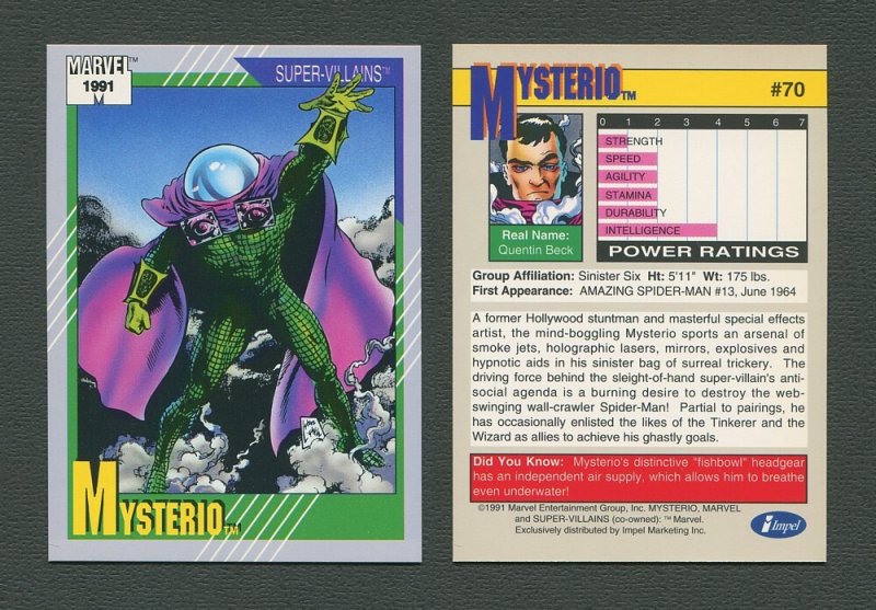 1991 Marvel Comics II  Card  #70 ( Mysterio )  MINT